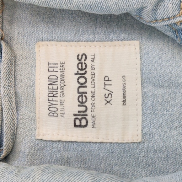 BLUENOTES boyfriend fit light blue embroidered denim jacket oversized XS - Picture 8 of 10